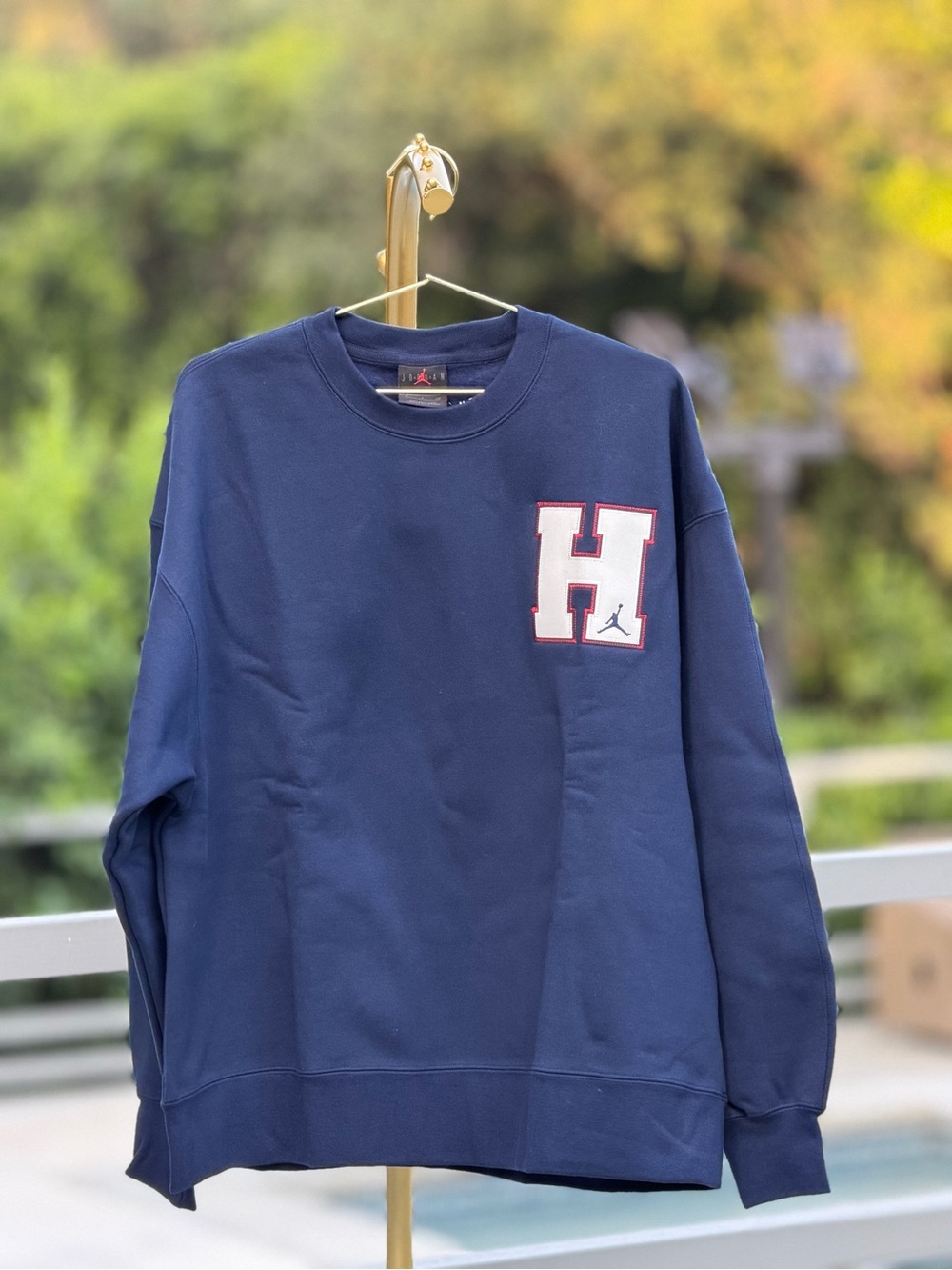 Jordan Navy Crewneck Sweatshirt with White 'H' Patch